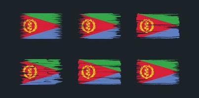 collezione di bandiere dell'Eritrea. bandiera nazionale vettore