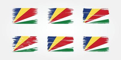 collezione di bandiere delle seychelles. bandiera nazionale vettore