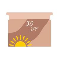 illustrazione vettoriale crema solare per il viso 10 spf. protezione solare estiva per la cura della pelle.