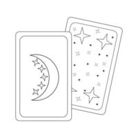 illustrazione di doodle di vettore di carte dei tarocchi immaginari