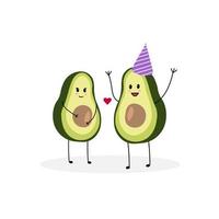 illustrazione vettoriale di personaggi di avocado si rallegrano in gravidanza.