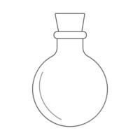 illustrazione di doodle di vettore della bottiglia di pozione rotonda