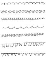 set di illustrazioni vettoriali doodle set di pennelli per il design,