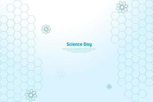 celebrazione dello sfondo della giornata nazionale della scienza con elemento moderno, geometrico, tecnologico, scientifico e innovativo. vettore
