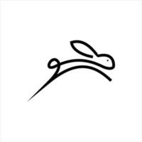 monoline coniglio salto icona logo ispirazione vettoriale. vettore
