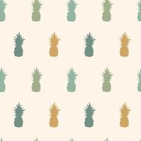 modello senza cuciture colorato ananas tropicale. design estivo con elementi di schizzo disegnati a mano. illustrazione vettoriale in colori pastello.