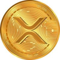 xrp coin criptovaluta coins.xrp coin logo gold coin.decentralized digital money concept. vettore