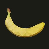 illustrazione a basso numero di poligoni di deliziosa banana gialla vettore