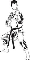 illustrazione del logo skecth di vettore di karate