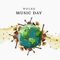 illustrazione vettoriale della giornata mondiale della musica
