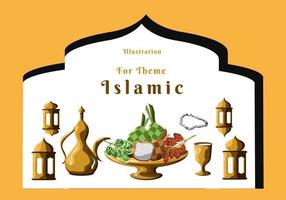 illustrazione per clip art islamica a tema vettore