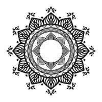 mandala nero per il design. disegno del modello circolare mandala per henné, mehndi, tatuaggio, decorazione. ornamento decorativo in stile etnico orientale. pagina del libro da colorare. vettore