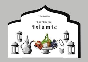 illustrazione per clip art islamica a tema vettore