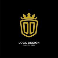 iniziale do logo scudo stile corona, design elegante di lusso con logo monogramma vettore