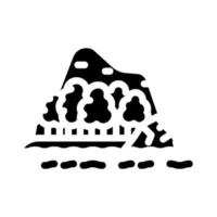 illustrazione vettoriale dell'icona del glifo delle vacanze estive dell'oceano dell'isola