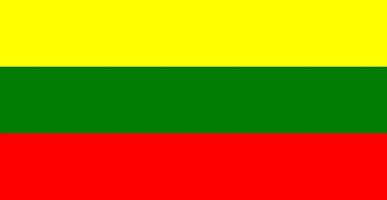 illustrazione vettoriale isolata a colori della bandiera della lituania