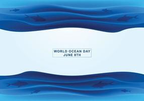 priorità bassa dell'onda blu della giornata mondiale dell'oceano vettore