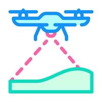 illustrazione vettoriale dell'icona del colore del suolo strisciante del drone