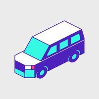illustrazione dell'icona vettoriale isometrica dell'auto di famiglia del minivan