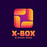 logo x-box, stile colorato sfumato vettore