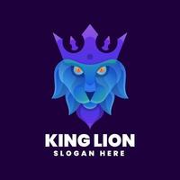 logo del re leone, stile colorato sfumato vettore