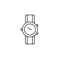orologio, orologio da polso, orologio, tempo icona linea sottile illustrazione vettoriale modello logo. adatto a molti scopi.