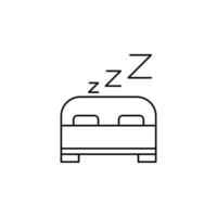 sonno, pisolino, notte icona linea sottile illustrazione vettoriale modello logo. adatto a molti scopi.