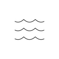 oceano, acqua, fiume, mare icona linea sottile illustrazione vettoriale modello logo. adatto a molti scopi.