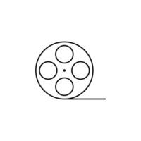 video, riproduzione, film, lettore, film icona linea sottile illustrazione vettoriale modello logo. adatto a molti scopi.