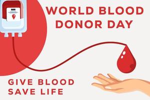 illustrazione della bandiera orizzontale della giornata mondiale del donatore di sangue vettore