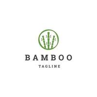 vettore piatto del modello di progettazione dell'icona del logo di bambù
