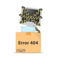 errore 404 con un concetto di monitor difettoso vettore