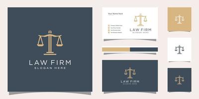 simbolo avvocato avvocato avvocato modello logotipo aziendale stile lineare e biglietto da visita