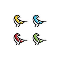 linea del vettore del logo dell'uccello linea mono