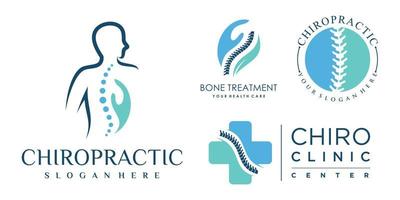 chiropratica icon set logo design collection per terapia di massaggio con concetto unico vettore premium