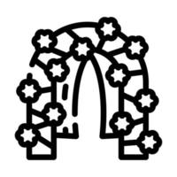illustrazione vettoriale dell'icona della linea dell'arco del fiore piatta
