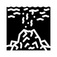 illustrazione vettoriale dell'icona del glifo del vulcano sott'acqua