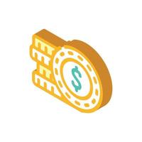 illustrazione vettoriale dell'icona isometrica dei soldi della moneta