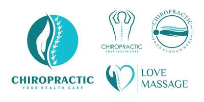 chiropratica icon set logo design collection per terapia di massaggio con concetto unico vettore premium