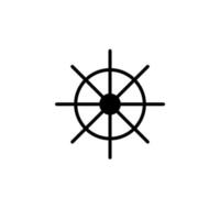 modello del logo dell'illustrazione vettoriale dell'icona della linea continua del timone, della nautica, della nave, della barca. adatto a molti scopi.