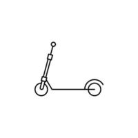 scooter, kick scooter icona linea sottile illustrazione vettoriale modello logo. adatto a molti scopi.