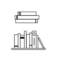 illustrazione della linea vettoriale isolata su bianco. icona della pila di libri