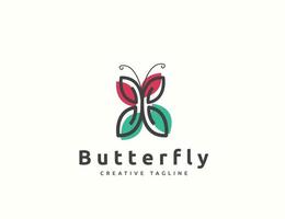 design del logo della farfalla di bellezza vettore