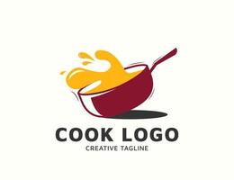 design semplice del logo del cuoco piatto vettore
