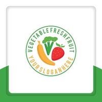 etichetta design frutta fresca, verdura, illustrazione vettoriale. per commercio, supermercato vettore