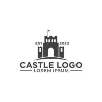 design del logo del castello, palazzo, fortezza, vettore simbolo