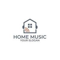 semplice logo della casa musicale, modello vettoriale di progettazione del logo dello studio musicale