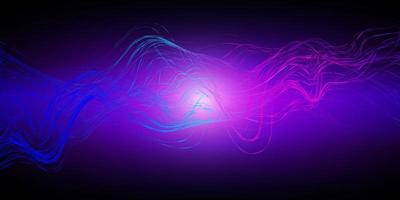 linee ondulate luminose astratte su sfondo blu viola, illustrazione vettoriale
