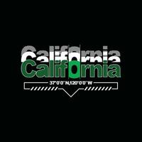 california, elemento di moda maschile e città moderna in tipografia graphic design.illustrazione vettoriale.tshirt, abbigliamento, abbigliamento e altri usi vettore