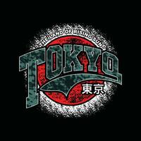 tokyo lettering mani e design tipografico slogan in illustrazione vettoriale.l'iscrizione in giapponese con la traduzione è tokyo vettore